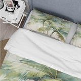 Green Minimalims Palm Trees I - Duvet Cover Set