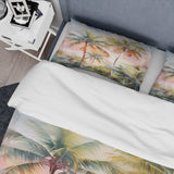 Palm Trees Romantic Sunset III - Duvet Cover Set