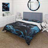 Black Blue Panther Hidden Observer Infrared - Duvet Cover Set