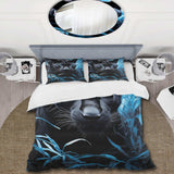 Black Blue Panther Hidden Observer Infrared - Duvet Cover Set