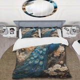 Peacock Encaustic Portrait I - Duvet Cover Set