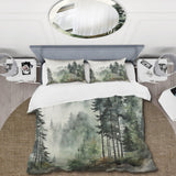 Pine Tree Misty Morning I - Duvet Cover Set