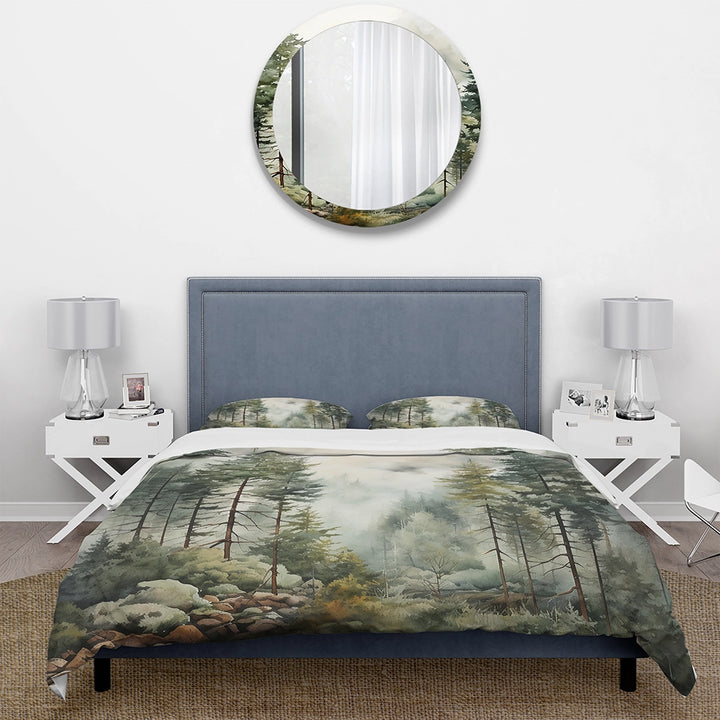 Pine Tree Misty Morning II - Duvet Cover Set