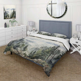 Pine Tree Misty Mountain I - Duvet Cover Set