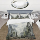 Pine Tree Misty Mountain I - Duvet Cover Set