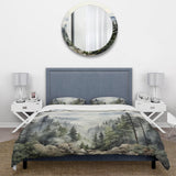 Pine Tree Misty Mountain I - Duvet Cover Set