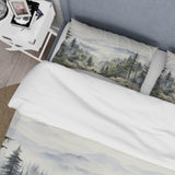 Pine Tree Misty Mountain I - Duvet Cover Set