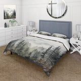 Pine Tree Misty Mountain II - Duvet Cover Set