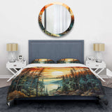 Pine Tree Sunset Glow II - Duvet Cover Set