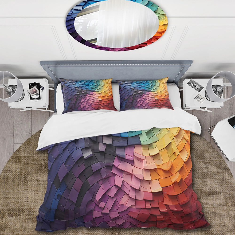 Abstract Rainbow Colorful Arch Collage - Duvet Cover Set