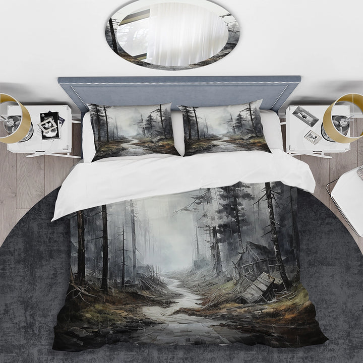 Meandering Road Thorugh Forest - Duvet Cover Set