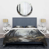 Meandering Road Thorugh Forest - Duvet Cover Set