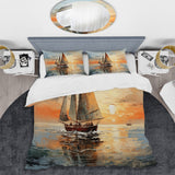 Minimalism Sailboat Rhythms I - Duvet Cover Set