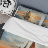 Minimalism Sailboat Rhythms I - Duvet Cover Set