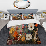 Abstract Seasonal Flowers Watercolor I - Duvet Cover Set