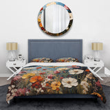 Abstract Seasonal Flowers Watercolor I - Duvet Cover Set