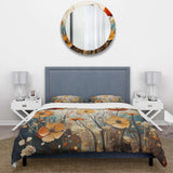 Orange Seasonal Flowers Seasonal Collage II - Duvet Cover Set