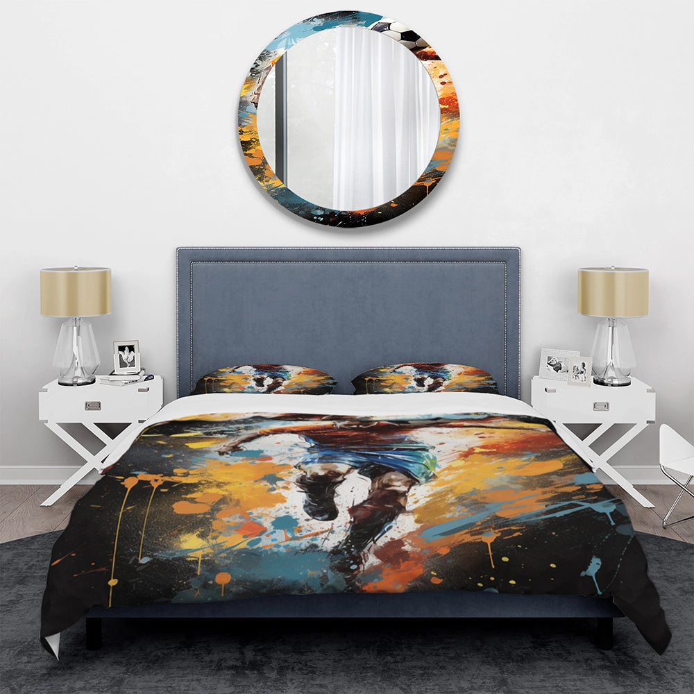 Abstract Soccer Portrait Fusion - Duvet Cover Set