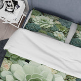 Green Succulents Flowers Serene Succulents IV - Duvet Cover Set