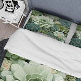 Green Succulents Flowers Serene Succulents IV - Duvet Cover Set