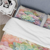 Green Pink Succulents Succulent Serenade - Duvet Cover Set