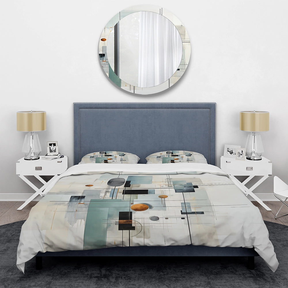 Grey Suprematism Geometric Symphony II - Duvet Cover Set