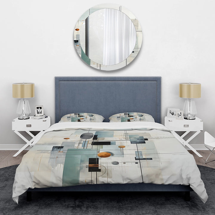 Grey Suprematism Geometric Symphony II - Duvet Cover Set
