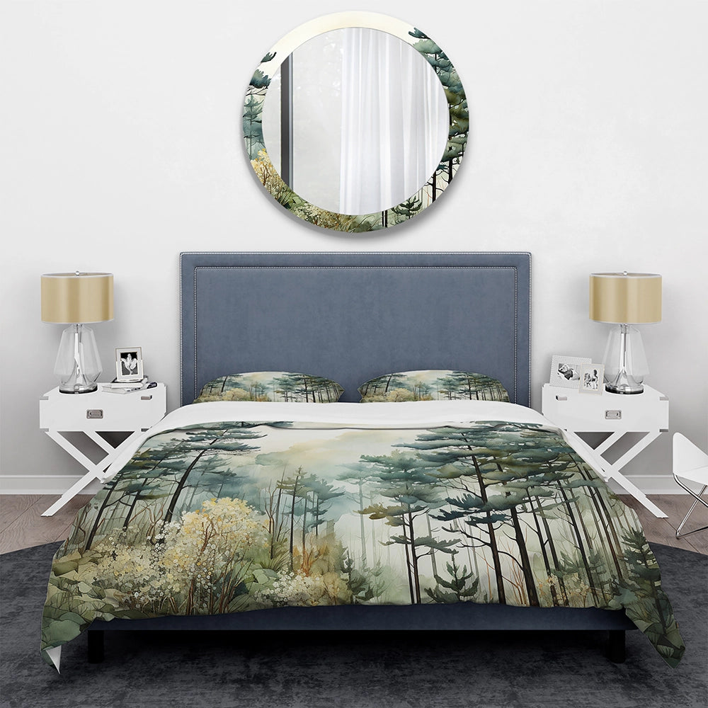 Tonalism Whispering Pines Pointillism I - Duvet Cover Set