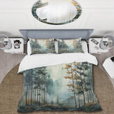 Tonalism Whispering Pines Pointillism II - Duvet Cover Set