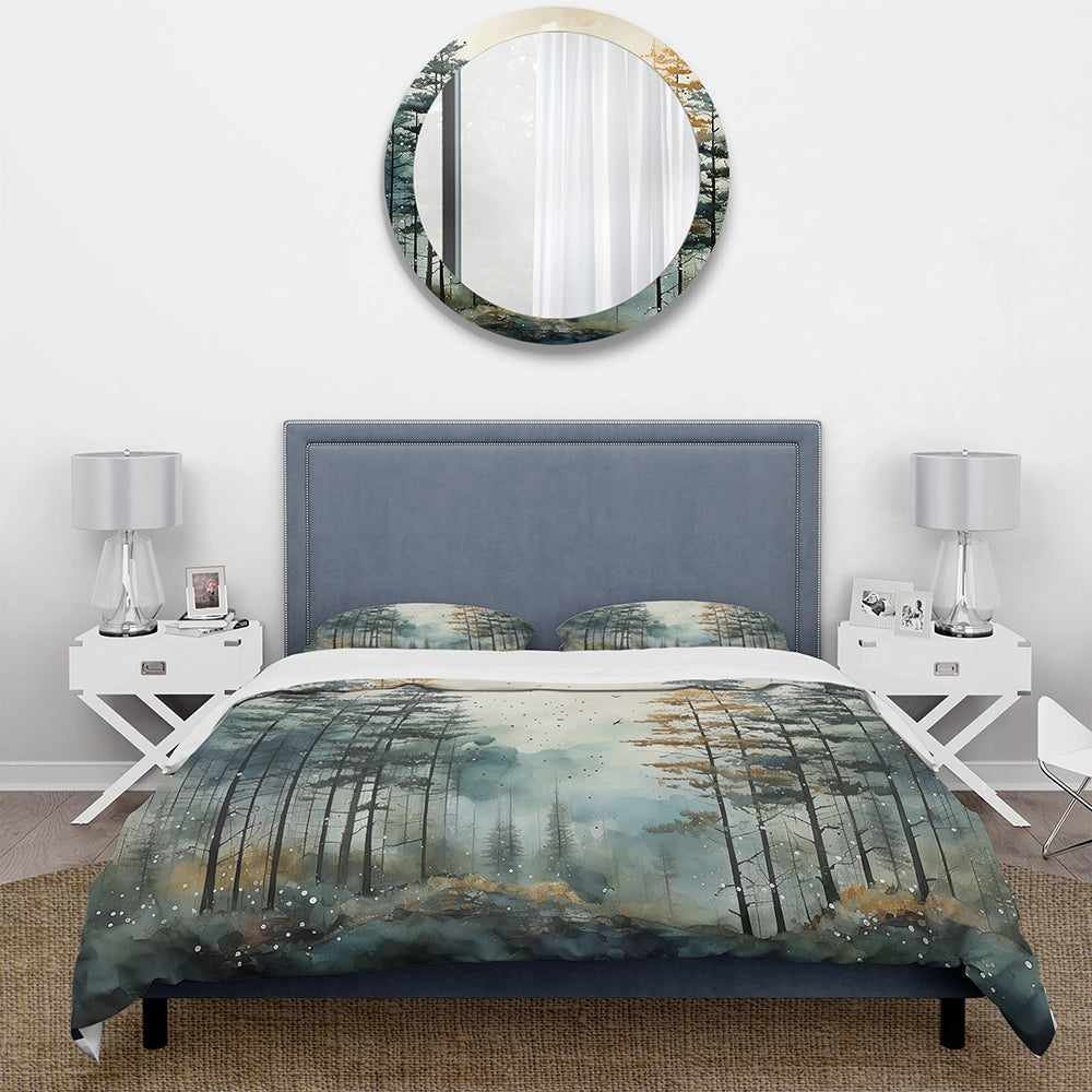 Tonalism Whispering Pines Pointillism II - Duvet Cover Set