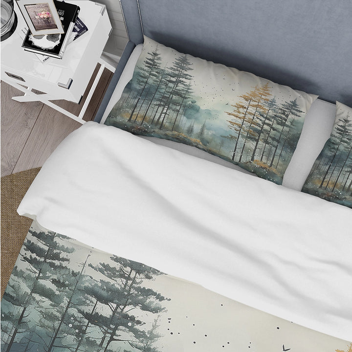 Tonalism Whispering Pines Pointillism II - Duvet Cover Set