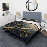 Golden Branch Tree Luminous Tangle I - Duvet Cover Set