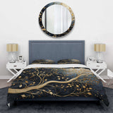 Golden Branch Tree Luminous Tangle I - Duvet Cover Set