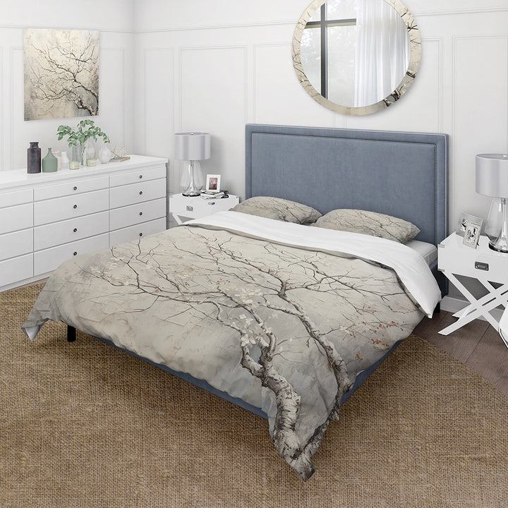 Tree Monochrome Whispers Of Beige - Duvet Cover Set