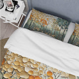 Orange Green Trees Canopy Patchwork I - Duvet Cover Set