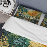 Orange Green Trees Canopy Patchwork III - Duvet Cover Set