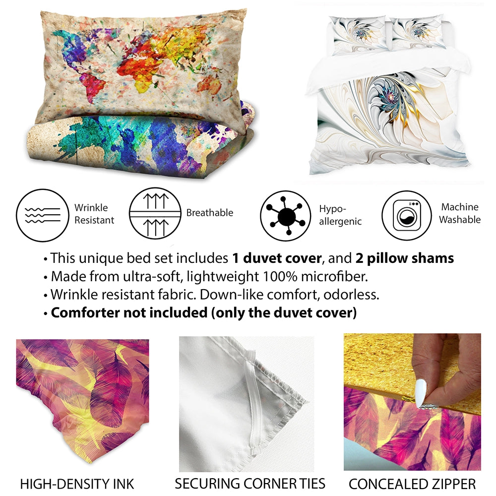 Idesignart pine tree misty mountain ii duvet cover set