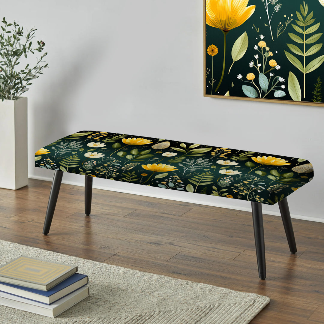 Botanical Bliss Boho Pattern - Upholstered Accent Bench