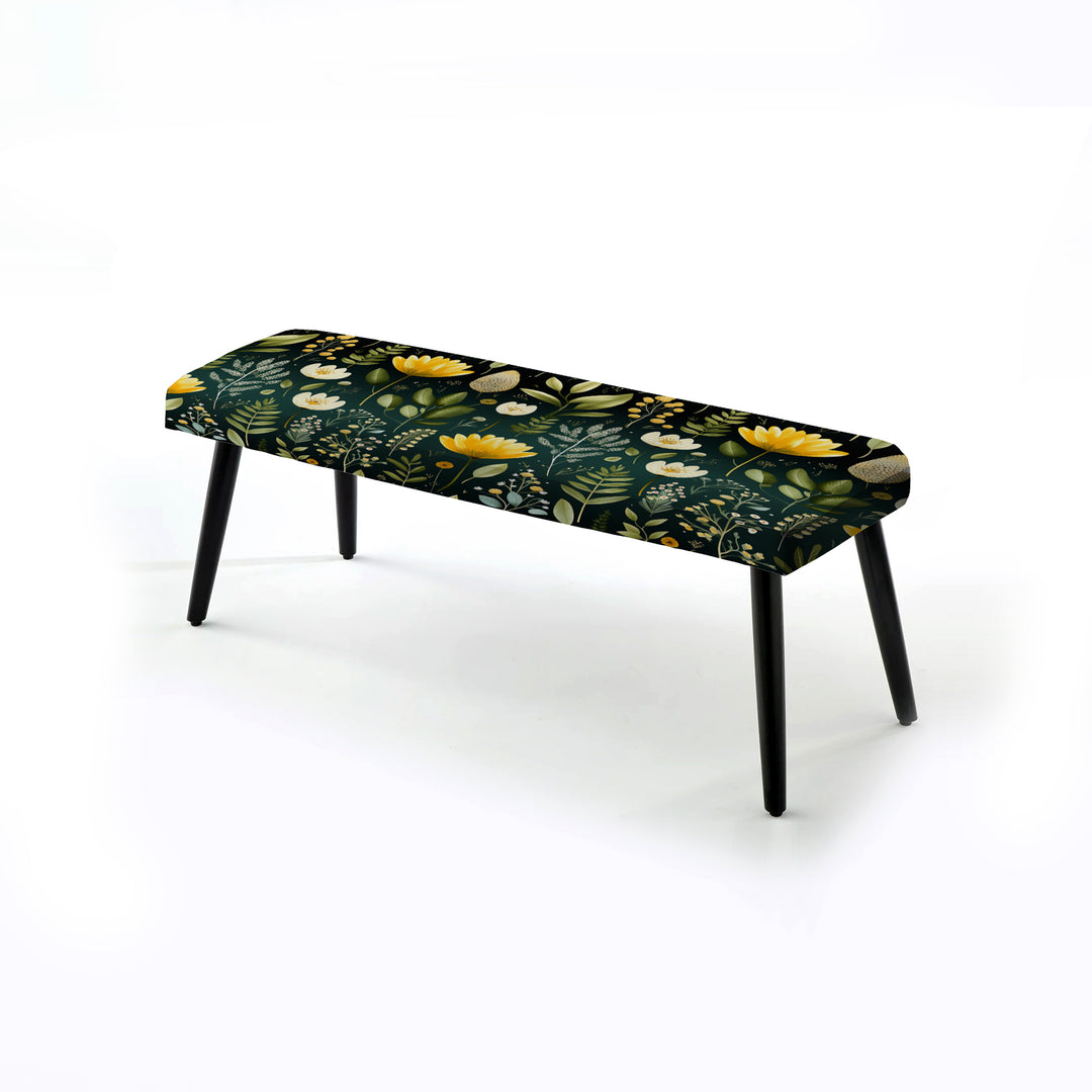 Botanical Bliss Boho Pattern - Upholstered Accent Bench