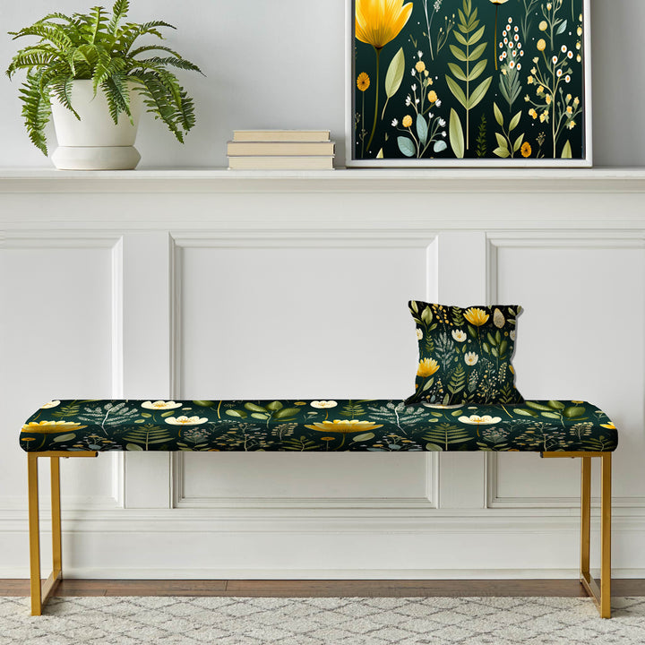 Botanical Bliss Boho Pattern - Upholstered Accent Bench