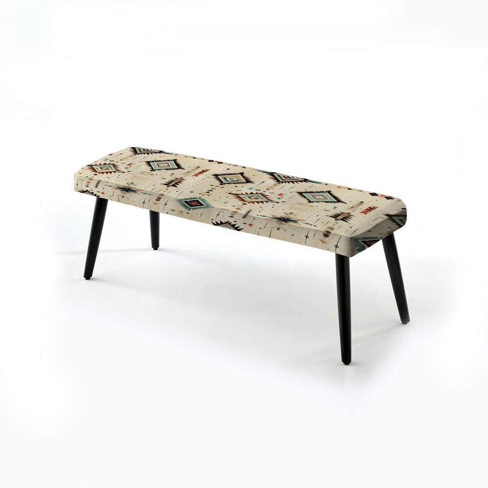 Tribal Nomad Boho Pattern - Upholstered Accent Bench