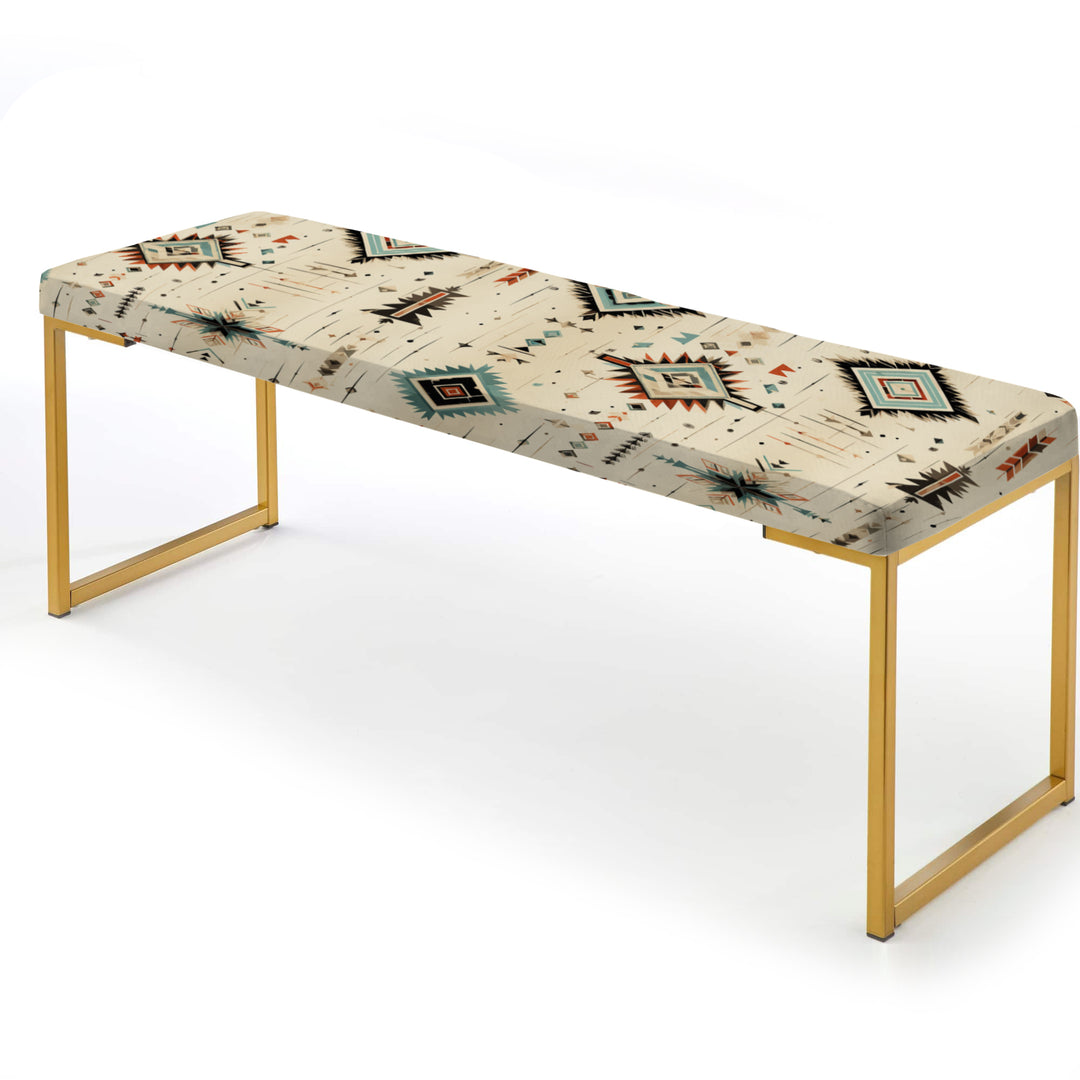 Tribal Nomad Boho Pattern - Upholstered Accent Bench