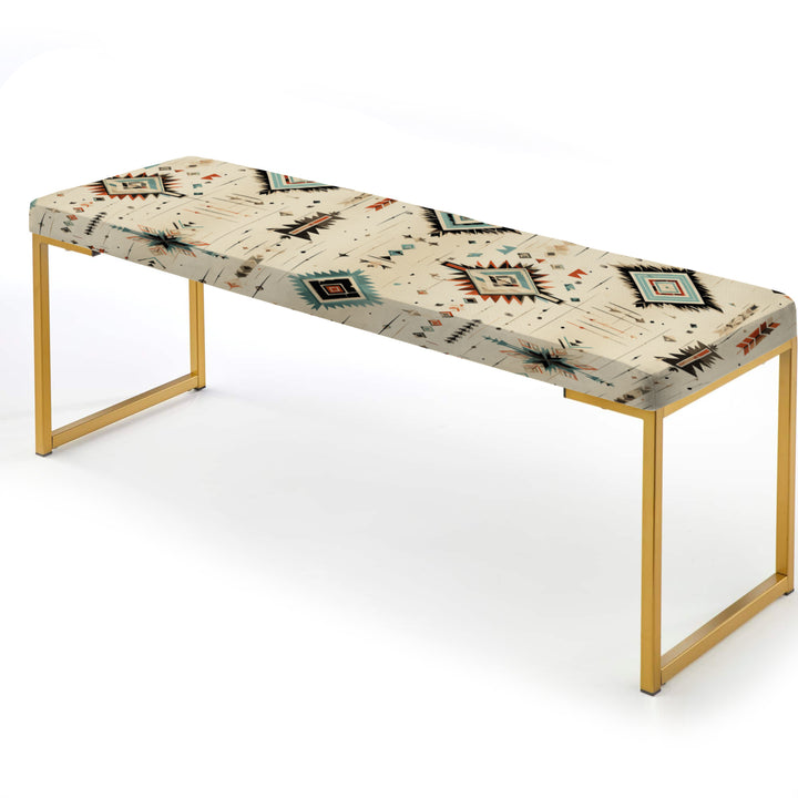 Tribal Nomad Boho Pattern - Upholstered Accent Bench