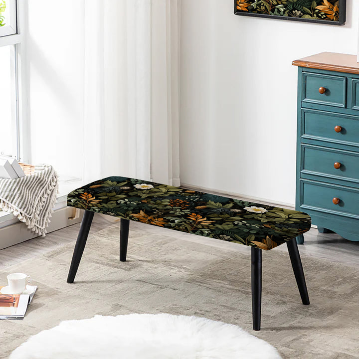 Rustic Wilderness Cottage Charm - Upholstered Accent Bench