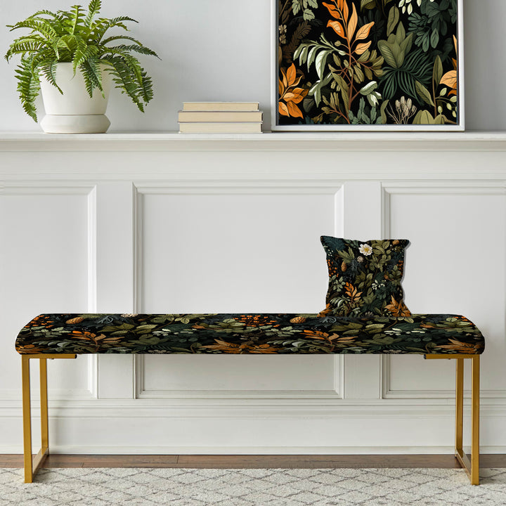 Rustic Wilderness Cottage Charm - Upholstered Accent Bench