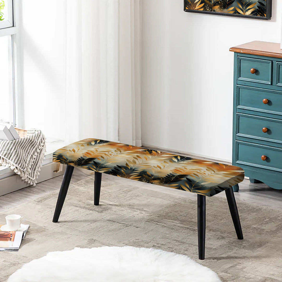 Goldern Gilded Chevron Reverie - Upholstered Accent Bench