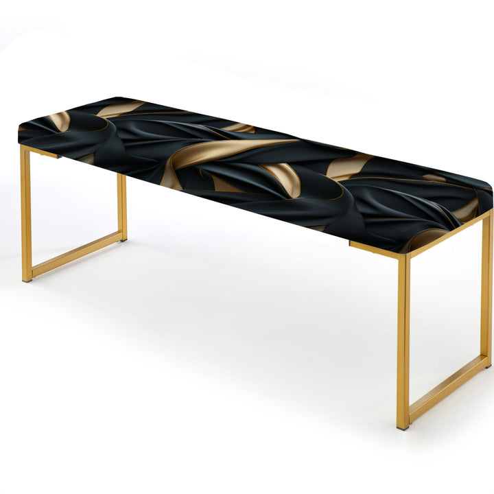 Glamour Noir And Gold Harmony - Upholstered Accent Bench