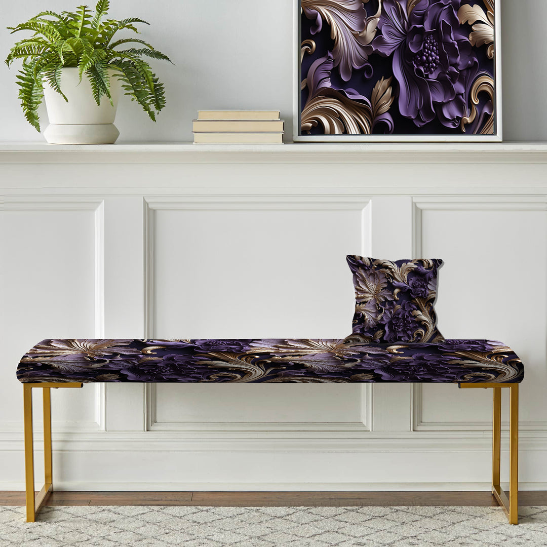 Deep Purple Glamorous Majesty - Upholstered Accent Bench