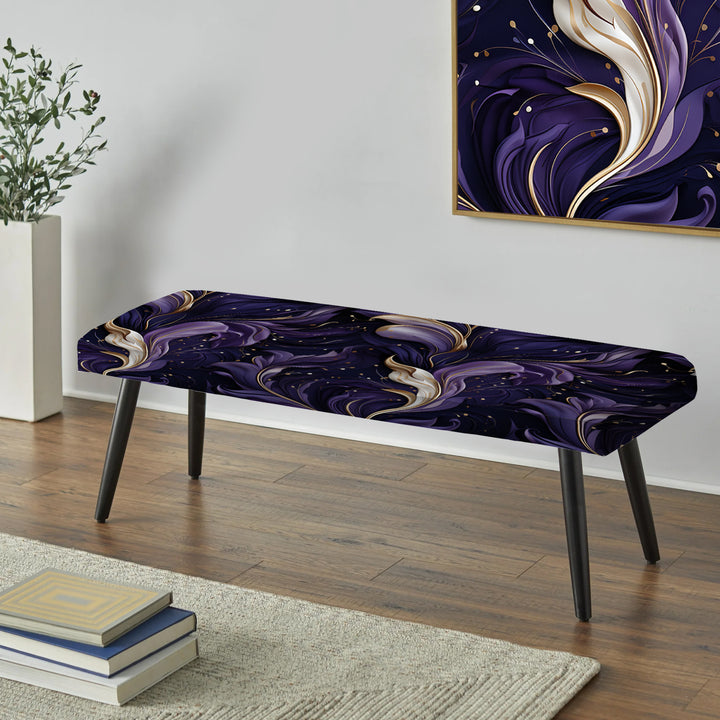 Deep Purple Wave Majesty Glam - Upholstered Accent Bench