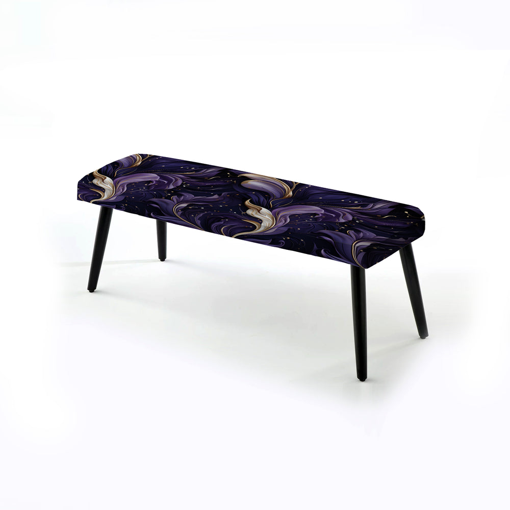 Deep Purple Wave Majesty Glam - Upholstered Accent Bench
